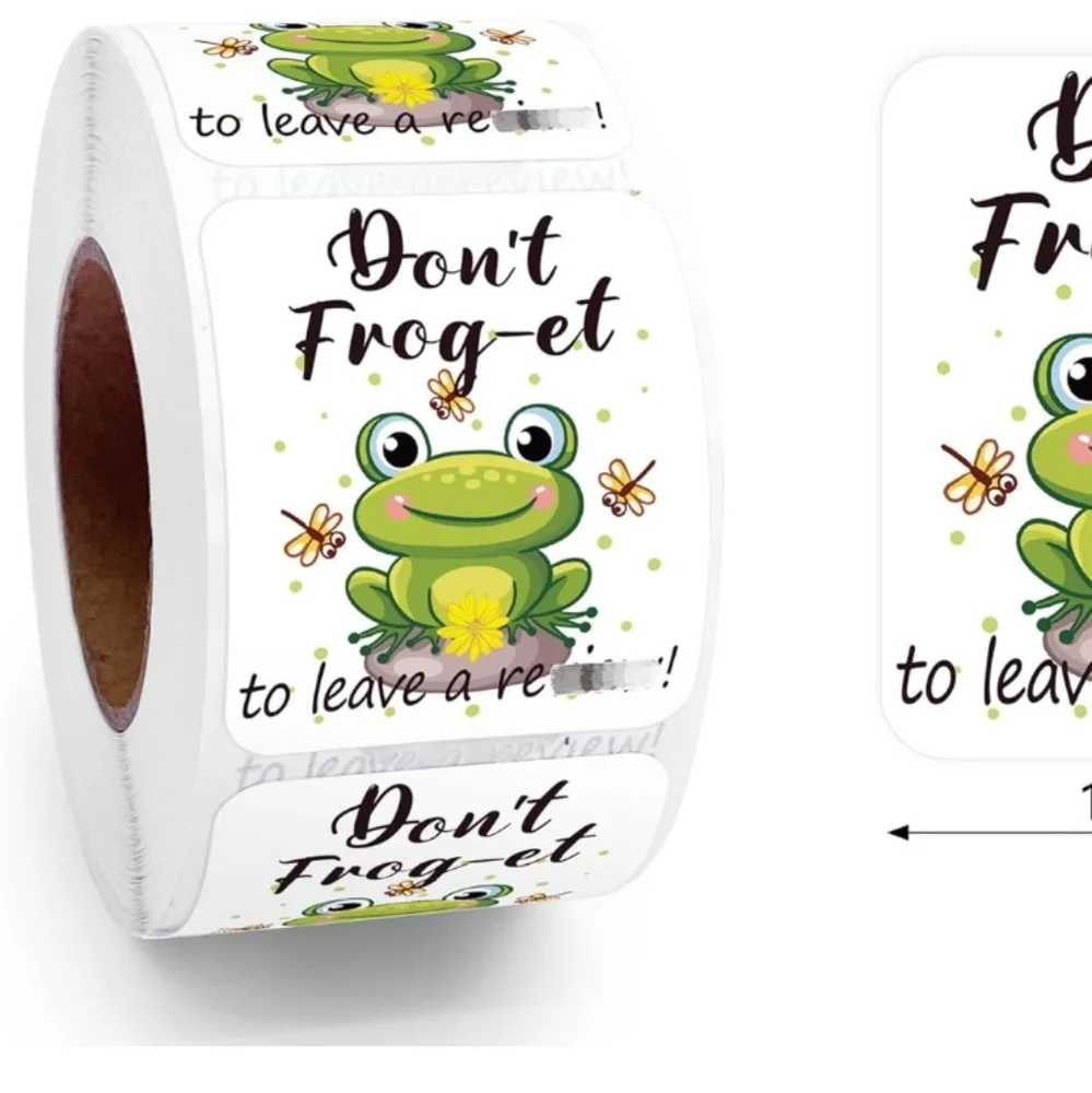 New frog don't forget to leave a review stickers
